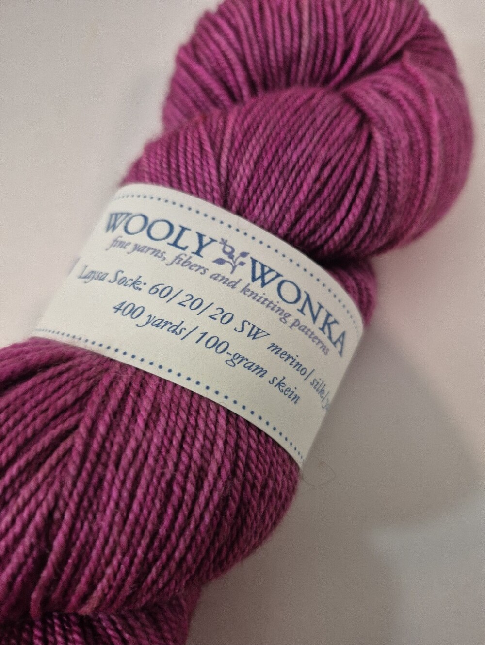 Wooly Wonka Laysa Sock Merino/Silk/Yak Blend 100-gram Skein Purple Lotus 28